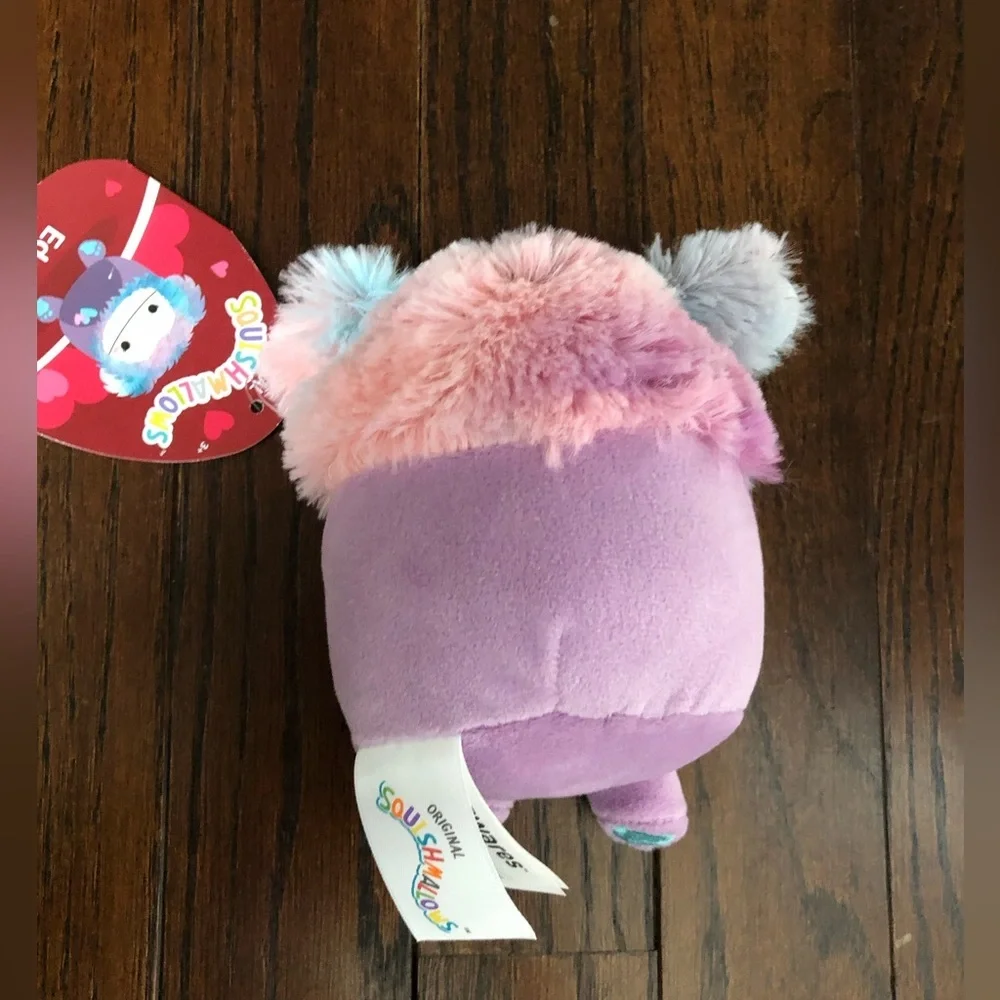 NWT Squishmallows 4.5” Eden the Bigfoot Purple/Blue/Pink w/Heart Embroidery - Picture 5 of 8